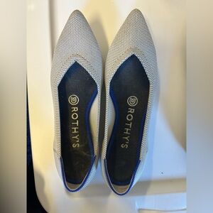 Rothy’s “THE POINT” Ballerina Knit Pointed Toe Slip On Flats Womens Size 6 grey
